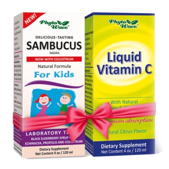 Phyto Wave Промо пакет – детски имунитет / Самбукус нигра сироп с черен бъз и витамин С (течен)