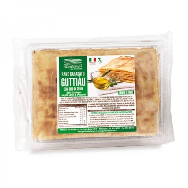Panificio Battacone Тънък хрупкав хляб от Сардиния със зехтин - Pane Carasatu Guttiau con olio di olivа, 250 g