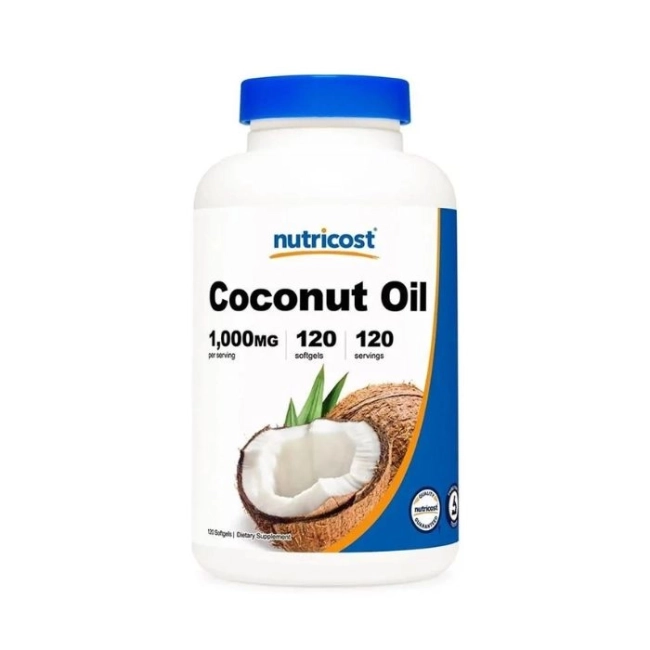 Nutricost Отслабване и метаболизъм - Кокосово масло 1000 mg, 120 софтгел капсули