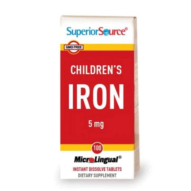 Superior Source Желязо за Деца, 5 mg x 100 сублингвални таблетки