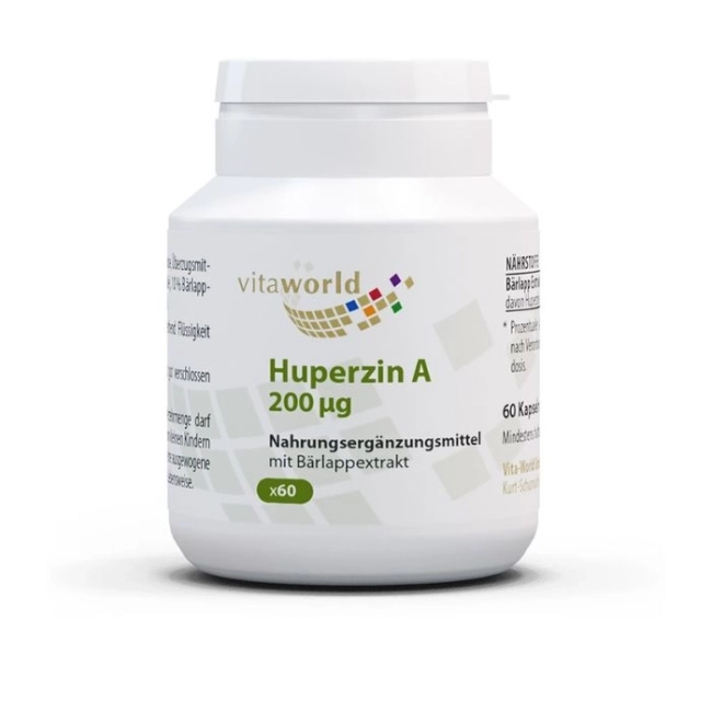 Vita World Мозъчна дейност - Хуперзин А (Huperzin A), 200 µg х 60 капсули