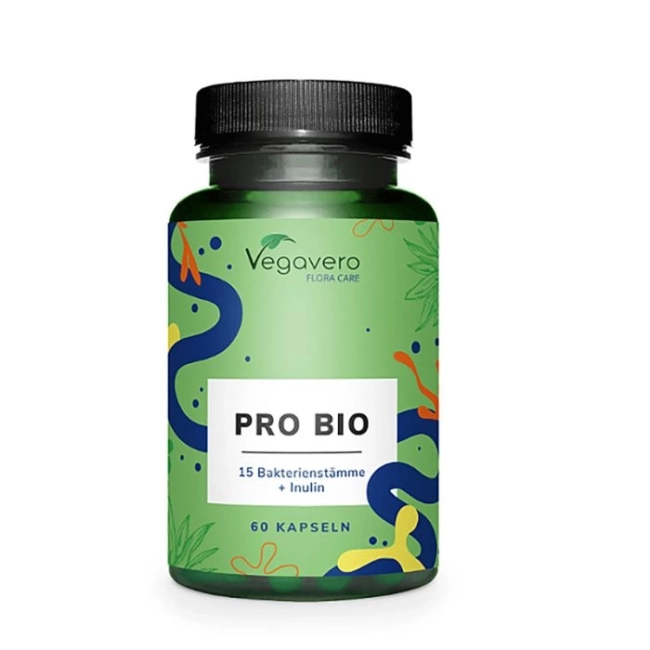 Vegavero Пробиотик + Инулин - 4 милиарда живи пробиотични култури, 90 капсули