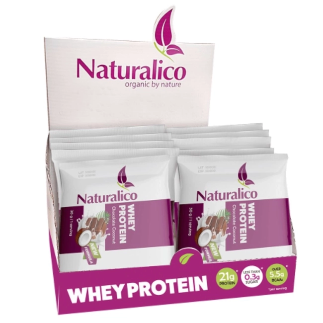 NATURALICO Whey Protein 24 сашета x 30 гр. Вкус шоколад с кокос
