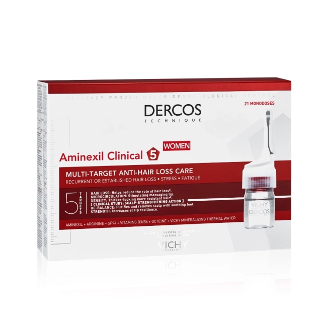 Vichy Dercos Aminexil Clinical 5 Ампули против косопад за жени 21 монодози х6 мл