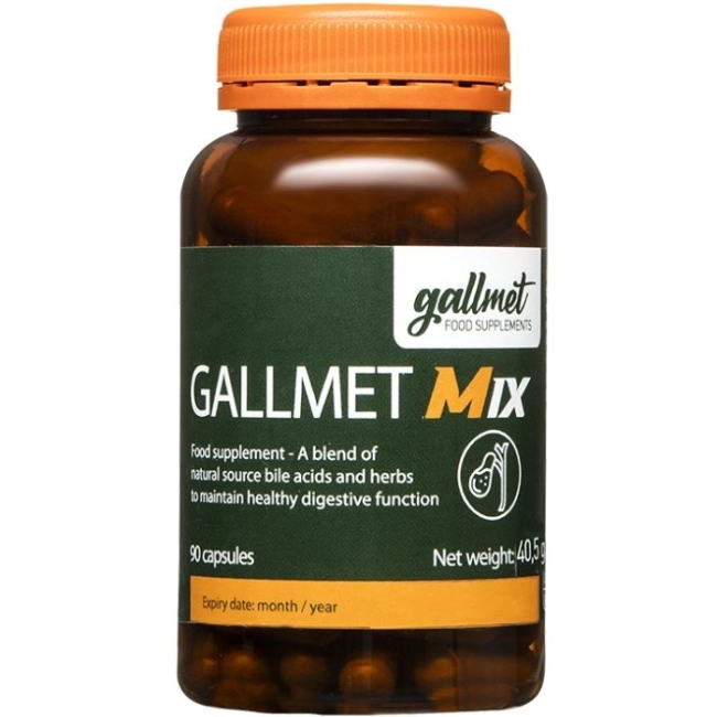 Gallmet Храносмилане - Волска жлъчка и растителни екстракти, 90 капсули