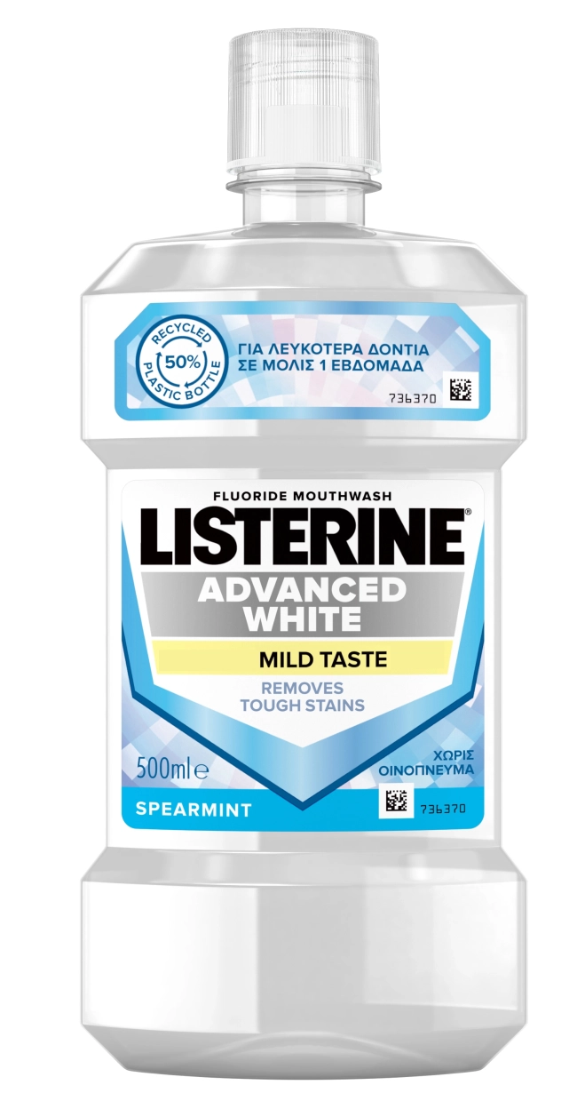 LISTERINE Advance White Mild taste Вода за уста 500 мл