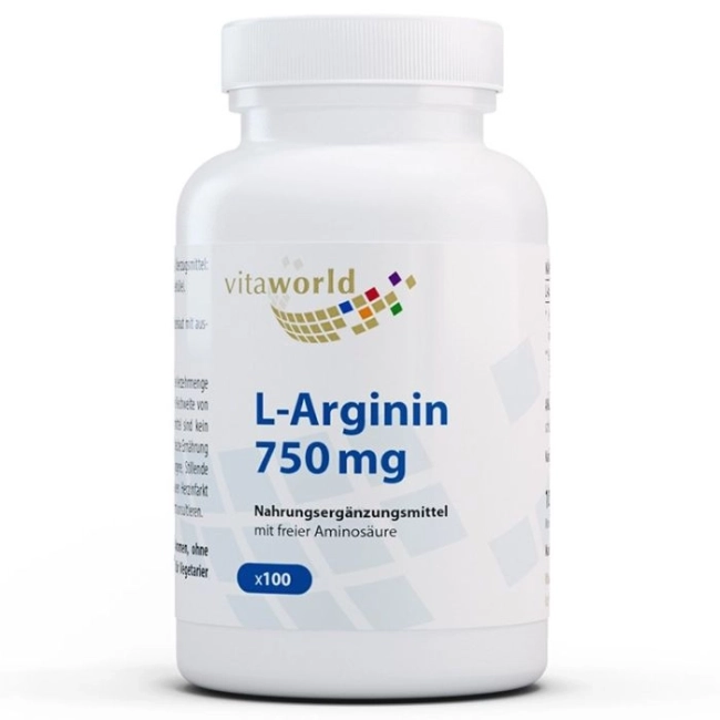 Vita World Поддържа мускулите - Л-Аргинин, 750 mg х 100 капсули