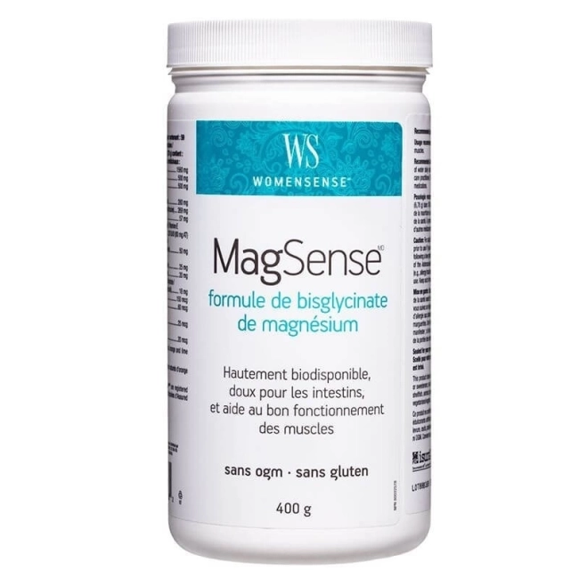 Natural Factors WomenSense® MagSense® Magnesium Bisglycinate Formula - Магнезий бисглицинат формула (При стрес и фибромиалгия), 400 g, прах