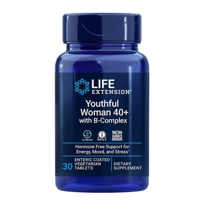 Life Extension Женско здраве - Youthful Woman 40+ (с B комплекс), 30 стомашно-устойчиви таблетки