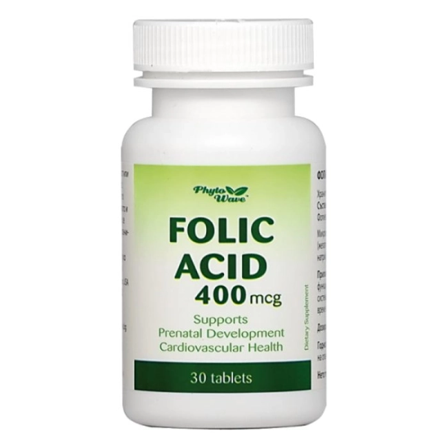 Phyto Wave Folic Acid/ Фолиева киселина 400 mcg х 30 таблетки