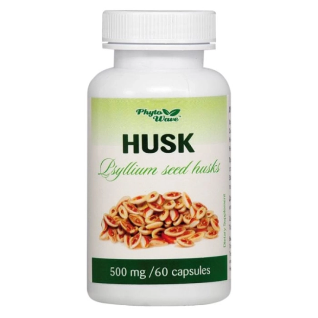 Phyto Wave Husk Psyllium seed husks/ Хуск (люспи от семена на Живовляк) 500 mg х 60 капсули