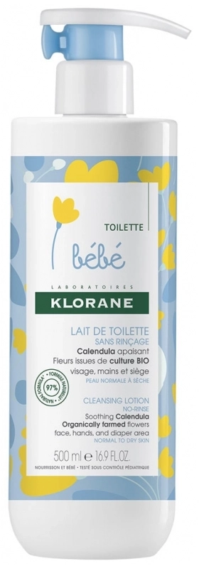Klorane Bebe Почистващо тоалетно мляко без отмиване 500 мл