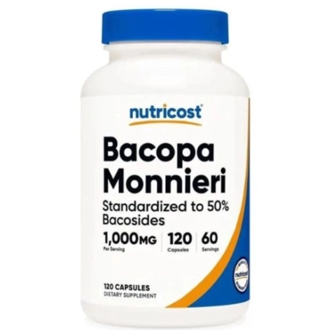 Nutricost Подпомага мозъчната функция - Бакопа Мониери, 120 капсули