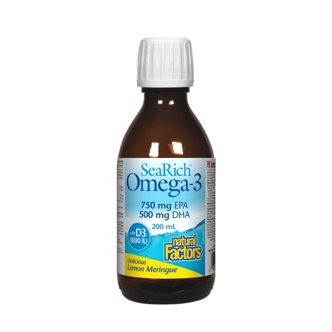 Natural Factors SeaRich Omega-3, 4500 mg (750 mg EPA 500 mg DHA) + витамин D3, 1000 IU, 200 ml