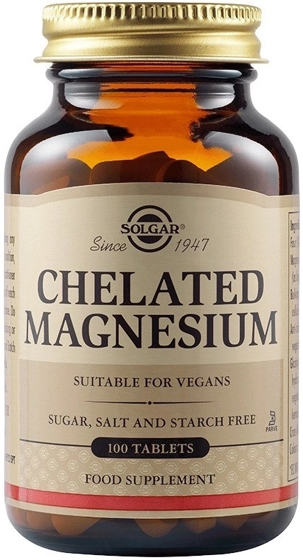 Solgar Chelated Magnesium Хелатиран Магнезий 100 мг 100 таблетки