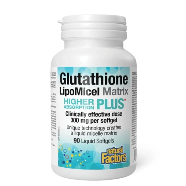 Natural Factors Антиоксидант - Глутатион LipoMicel Matrix, 300 mg x 90 софтгел капсули