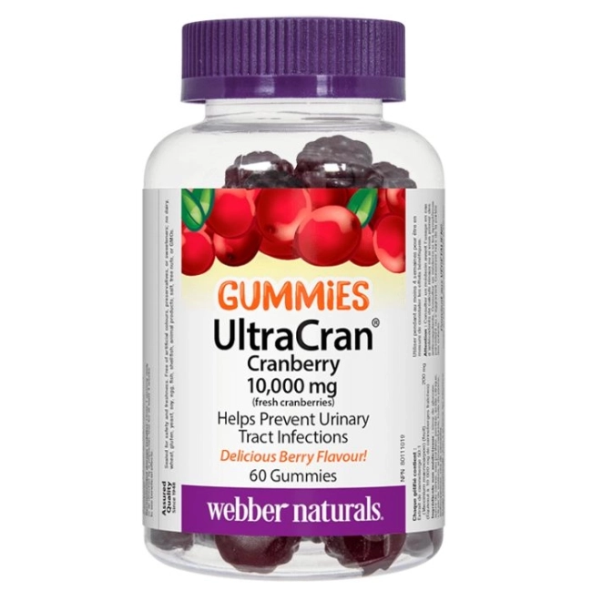 Webber Naturals UltraCran Cranberry 10000 mg (fresh cranberries) - Червена боровинка гъми, 60 желирани таблетки