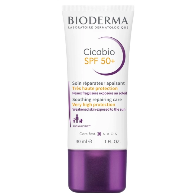 Bioderma Cicabio Възстановяващ крем при кожни увреждания SPF50+ 30 мл