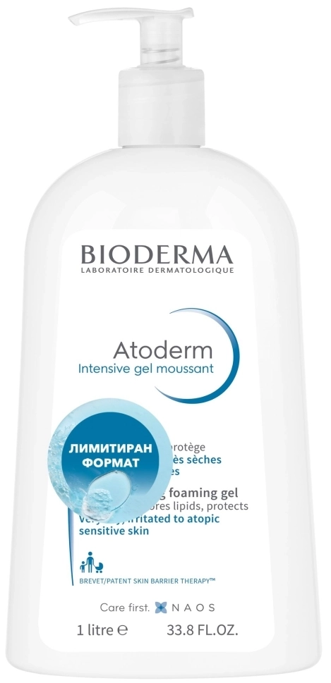 Bioderma Atoderm Intensive Измиващ гел за много суха и атопична кожа 1000 мл ЛИМИТИРАН ФОРМАТ