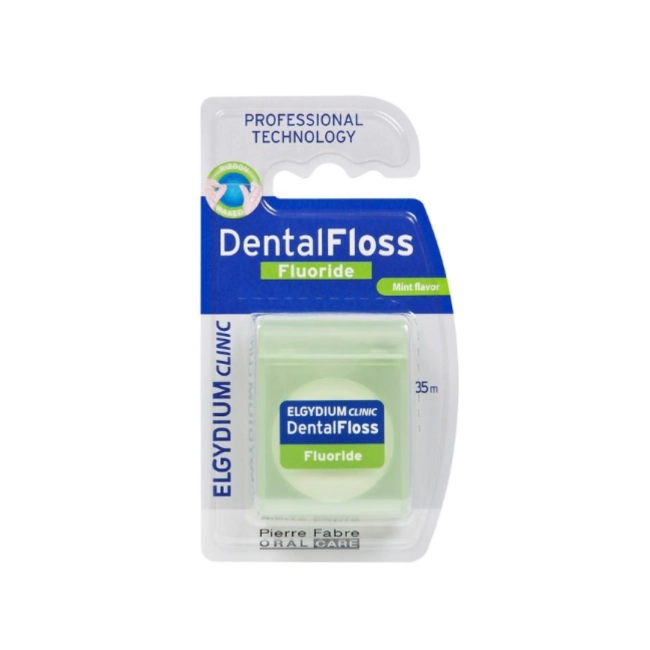 Елгидиум Dental Floss Fluoride Cool Mint Конец за зъби антикариес с флуорид и ментов аромат 35m