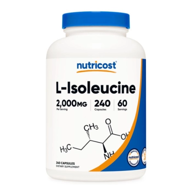 Nutricost Мускулна маса и издръжливост - Л-Изолевцин (L-Isoleucine), 500 mg х 240 капсули