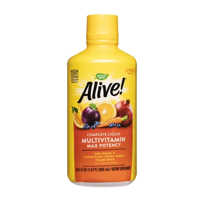 Nature's Way Alive Течен мултивитамин Алайв максимум сила - Alive! Complete Liquid Multivitamin Max Potency, 900 ml