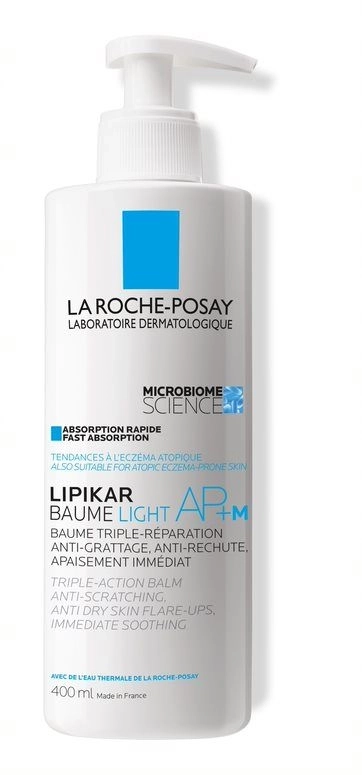 La Roche-Posay Lipikar Baume Light AP+M Лек успокояващ балсам за лице и тяло за суха и атопична кожа против сърбеж, 200 мл