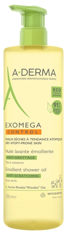 A-Derma Exomega Control Емолиентно душ олио за суха атопична кожа 750 мл
