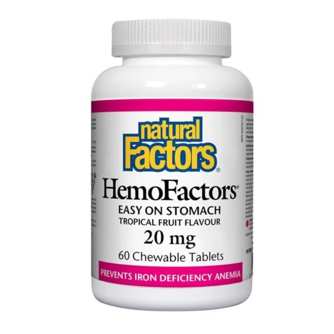 Natural Factors HemoFactors Желязо биоактивна форма 20 мг х 60 таблетки