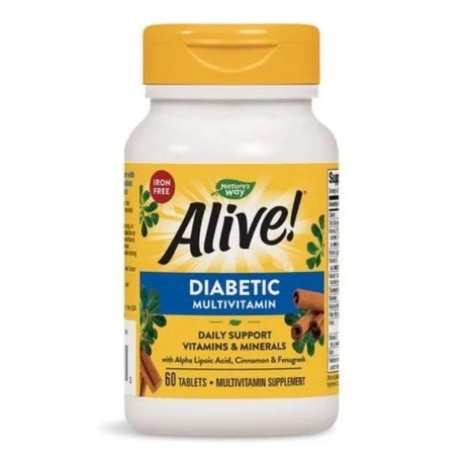Nature's Way Alive Мултивитамини за диабетици Алайв - Alive! Diabetic Multivitamin, 60 таблетки