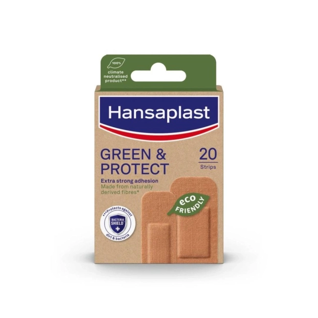 Hansaplast Green Protect Пластир универсален, устойчив 20 броя
