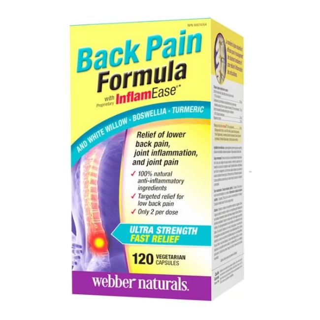 Webber Naturals Osteo Back Pain Relief with InflamEase®/ Формула при болки в гърба и ставите х 120 капсули