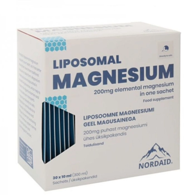 Nordaid Мускулна и нервна система - Липозомен Магнезий (цитрат, малат), 200 mg перорален разтвор с вкус на манго/ 30 сашета х 10 ml