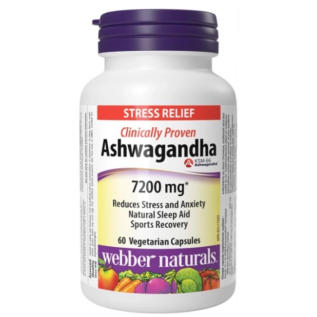Webber Naturals Релакс на нервната система - Ашваганда 7200 mg, 60 V капсули