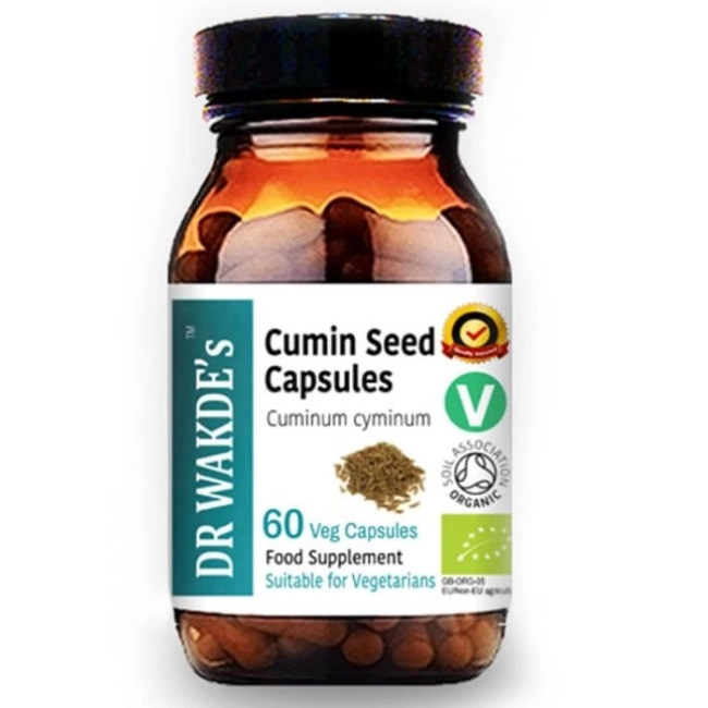 DR WAKDE’s Кимион семена (Cumin Seed) при нарушено храносмилане, висок холестерол и диабет, 60 капсули