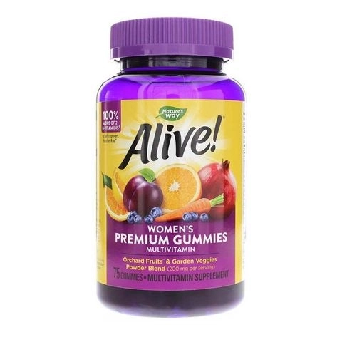 Nature's Way Alive Премиум мултивитамини за жени Алайв - Alive! Women's Premium Gummies Multivitamin, 75 желирани таблетки