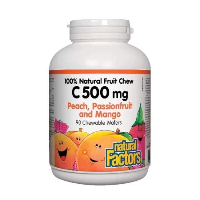 Natural Factors Vitamin C/ Витамин С 500 mg х 90 дъвчащи таблетки с вкус на тропически плодове