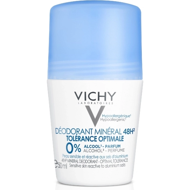 Vichy Mineral Optimal Tolerance 48h Дезодорант рол-он против изпотяване без алуминиеви соли 50 мл