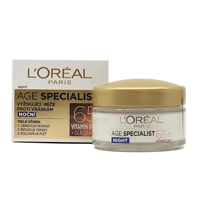 Loreal Age Specialist 65+ Нощен крем за лице с лифтинг ефект 50 мл