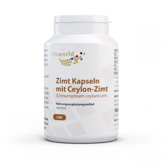 Vita World Zimt Kapseln mit Ceylon-Zimt / Цейлонска канела, 100 капсули