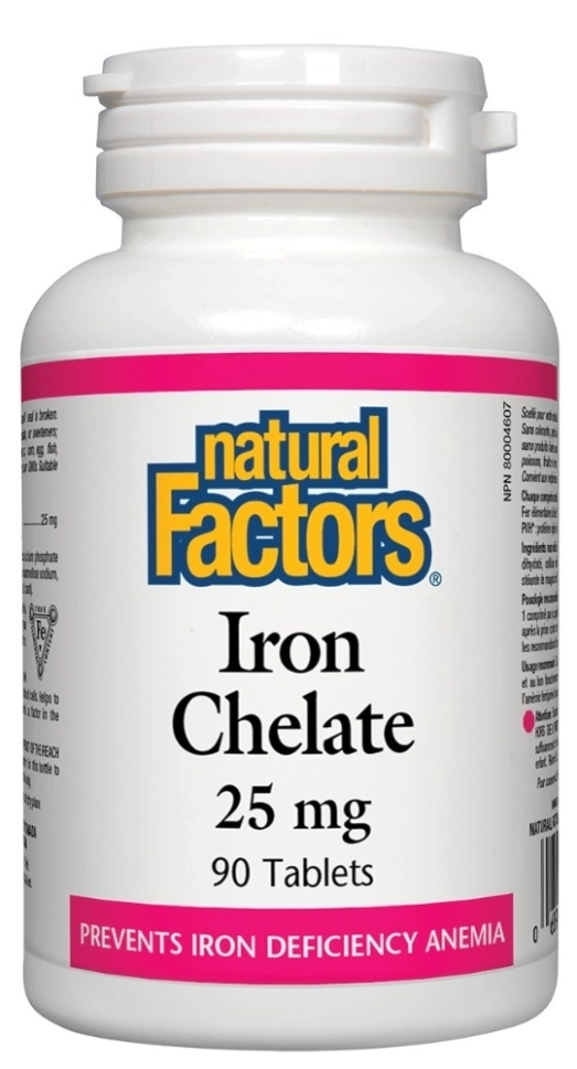 Natural Factors Iron Chelate/ Желязо (хелат) 25 mg x 90 таблетки