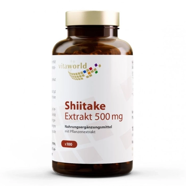 Vita World Shiitake extrakt / Шийтаке 500 mg, 100 капсули