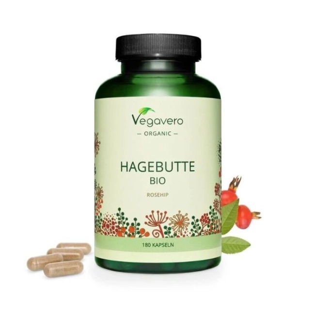 Vegavero Шипка Био, прах - Hagebutte Bio 700 mg, 180 капсули, 100% Bio