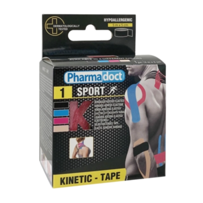 Pharmadoct КИНЕЗИО Терапевтична лента Розова 5 м х 5 см