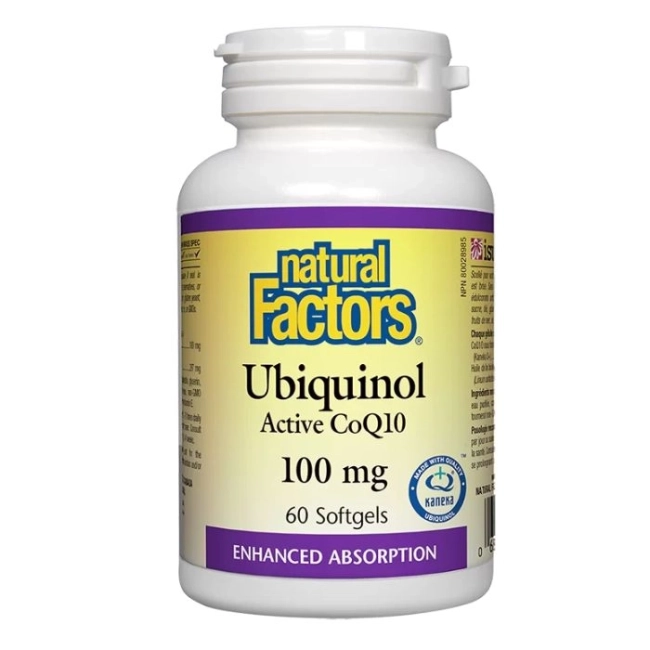 Natural Factors Ubiquinol Active CoQ10/ Убиквинол Активен Коензим 100 mg x 60 софтгел капсули