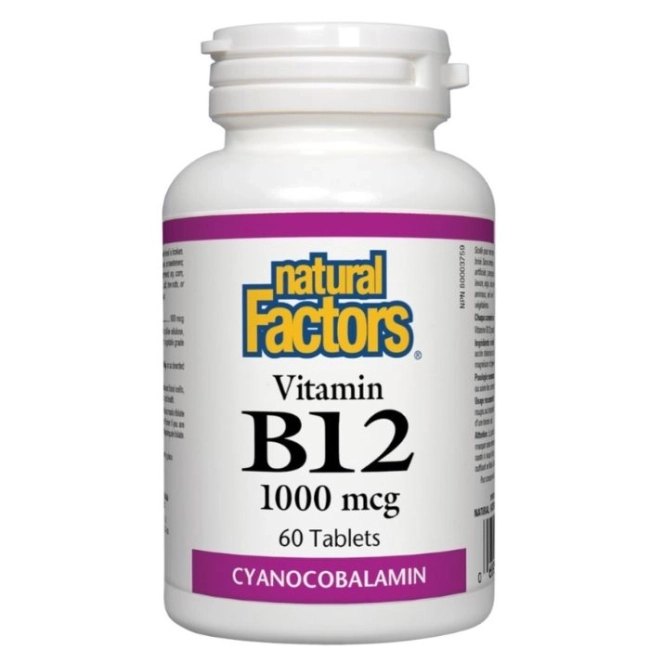 Natural Factors Vitamin B12/ Витамин В12 (цианокобаламин) 1000 mcg х 60 таблетки