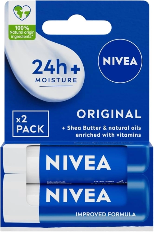 NIVEA Original Care Балсам за устни 2 х 4.8 гр