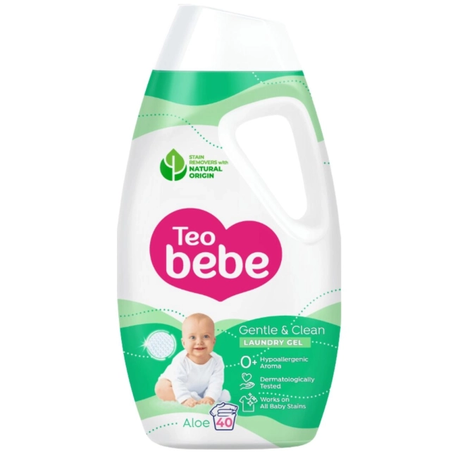 Teo Bebe Gentle&Clean Течен перилен препарат 1,8 л, Aloe Vera, 40 изпирания