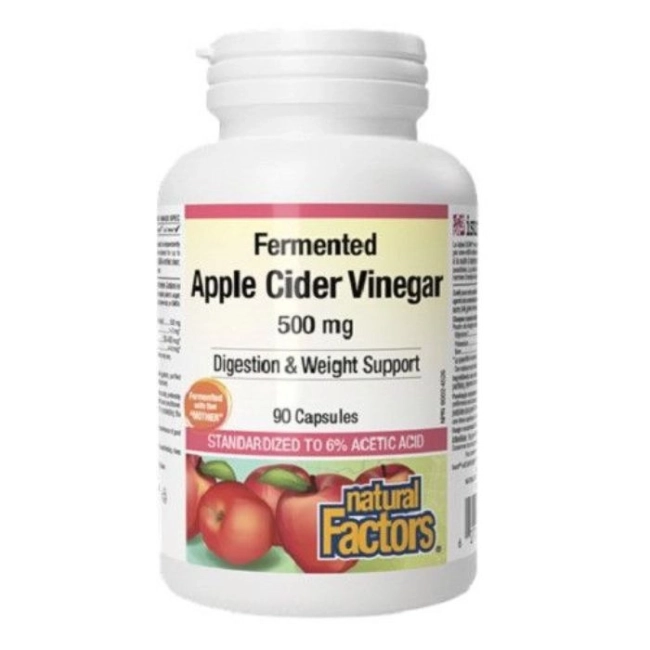 Natural Factors Apple Cider Vinegar/ Ябълков оцет 500 mg х 90 капсули
