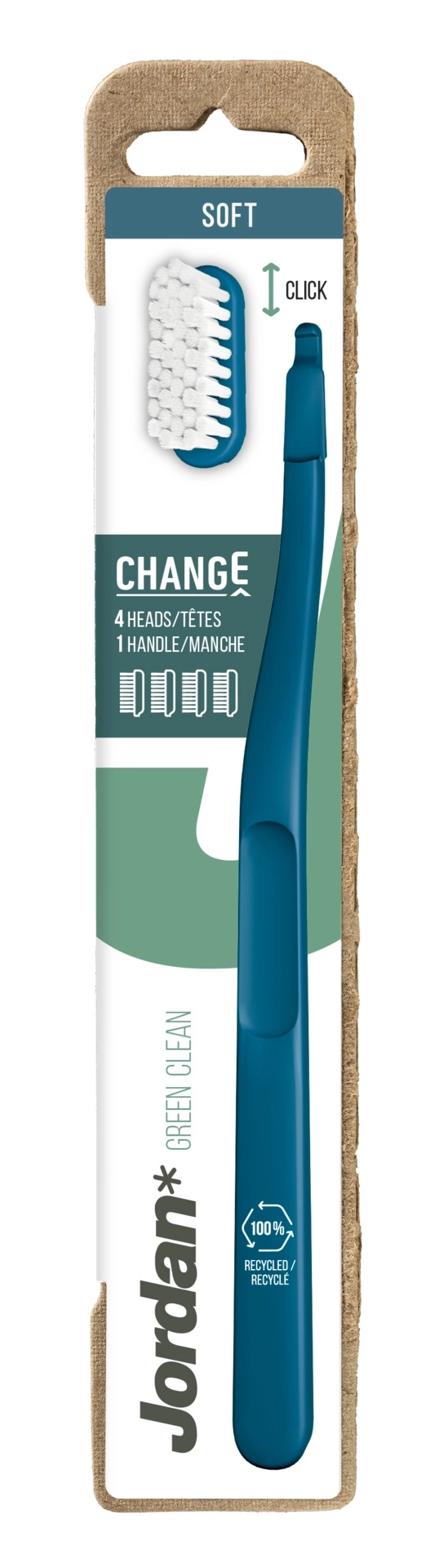 Jordan Green Clean Change четка за зъби с 4 сменяеми глави Soft
